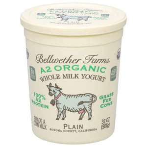 Bellwether Farms Yogurt Plain Whole Milk Cow Milk 6/32 OZ [UNFI #2243871] [ebt]