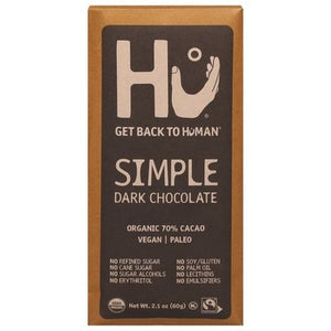 Hu Dark Chocolate Organic Simple 70% Cacao 12/2.1 OZ [UNFI #2738912] [ebt]