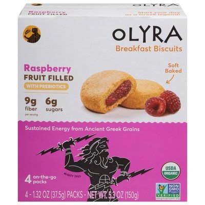 Olyra Breakfast Biscuits Raspberry Fruit Filled 6/5.3 OZ [UNFI #3005857] [ebt]