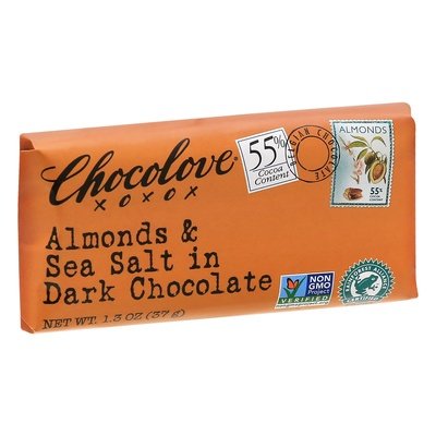 Chocolove Dark Chocolate Almonds & Sea Salt 55% Cocoa Content 12/1.3 OZ [UNFI #1096080] [ebt]