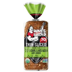 Daves Killer Bread Bread Organic 21 Whole Grains And Seeds Thin-Sliced 10/20.5 OZ [UNFI #1687284] [ebt]