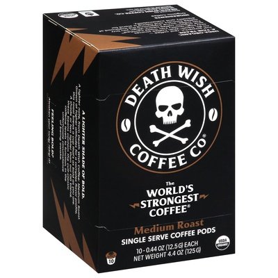 Death Wish Coffee Coffee Medium Roast Single Serve Pods 6/10 CT [UNFI #2724086] [ebt]