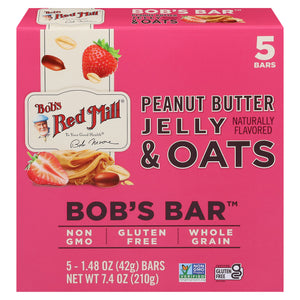 Bobs Red Mill Bob's Bar Peanut Butter Jelly & Oats 6/7.4 OZ [UNFI #2584084] [ebt]