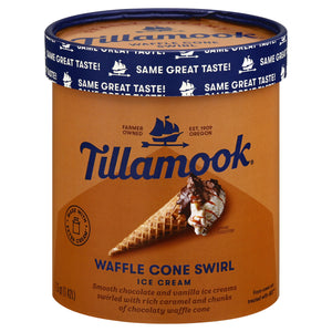 Tillamook Ice Cream Waffle Cone Swirl 6/1.5 QT [UNFI #2686145] [ebt]