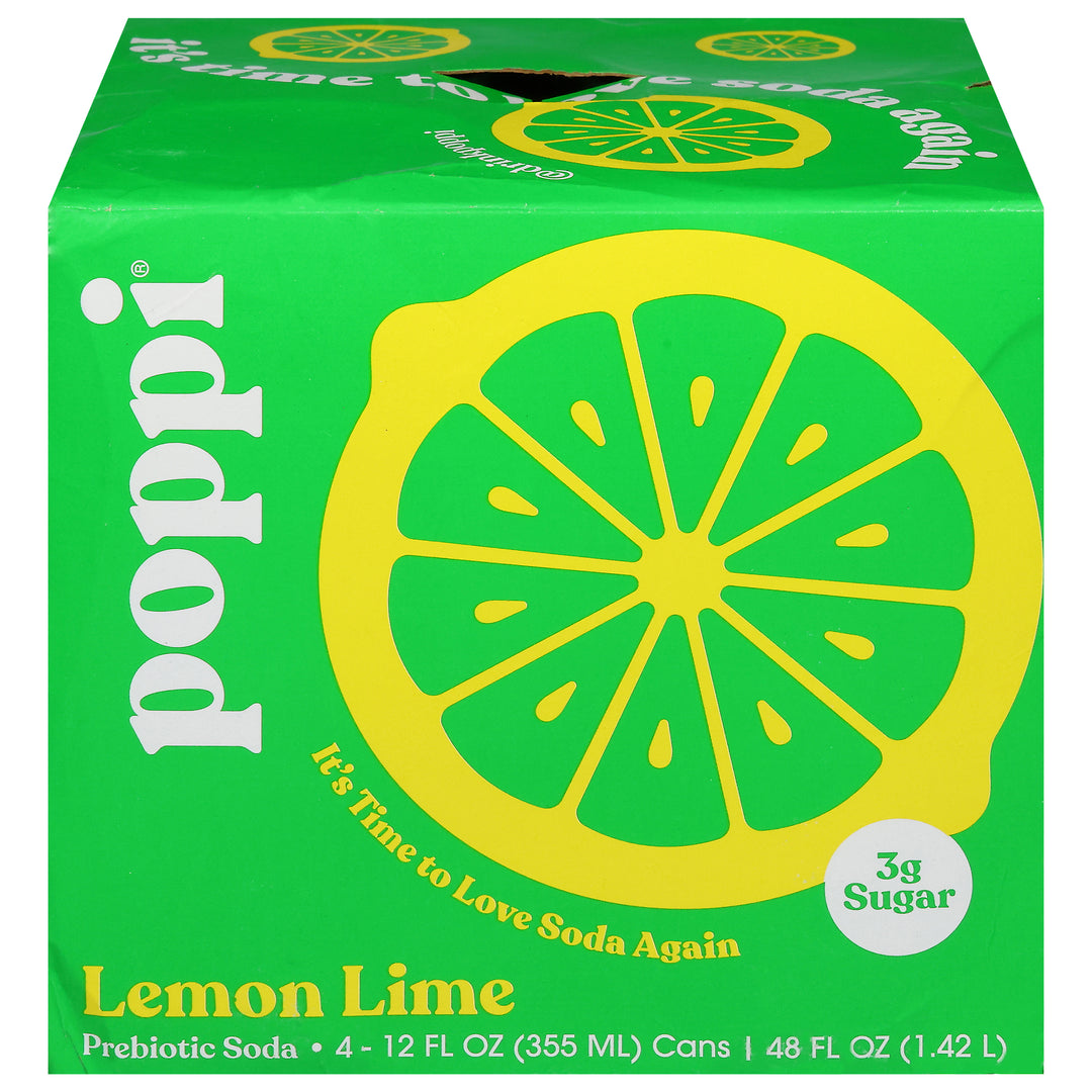 Poppi Probiotic Soda Lemon Lime 6/4/12 FZ [UNFI #3065711] [ebt] D