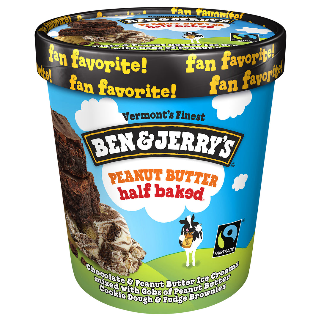 Ben & Jerrys Ice Cream Peanut Butter Half Baked 8/PINT [UNFI #2551927] [ebt]