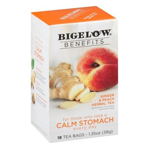Bigelow Herbal Tea Ginger & Peach Tea Bags 6/18 BAG [UNFI #1899889] [ebt]