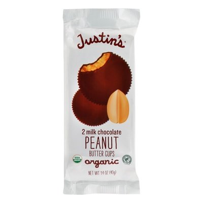Justins Peanut Butter Cups Organic Milk Chocolate 12/1.4 OZ [UNFI #0647719] [ebt]