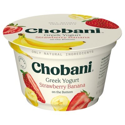 Chobani Yogurt Greek Reduced Fat Strawberry Banana On The Bottom 12/5.3 OZ [UNFI #1512284] [ebt]