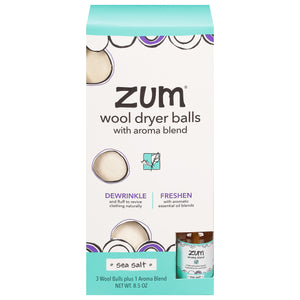 Zum Wool Dryer Balls with Aroma Blend Sea Salt 4/8.5 OZ [UNFI #2862852] T