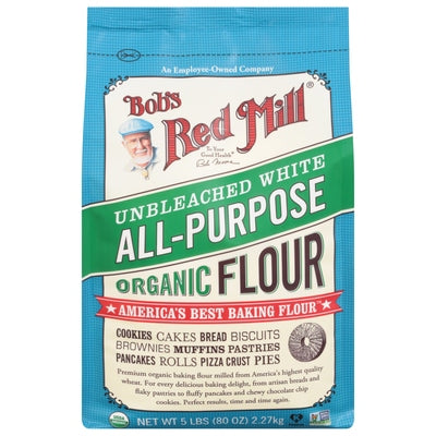 Bobs Red Mill All-Purpose Flour Organic Unbleached White 8/5 LB [UNFI #3080645] [ebt]