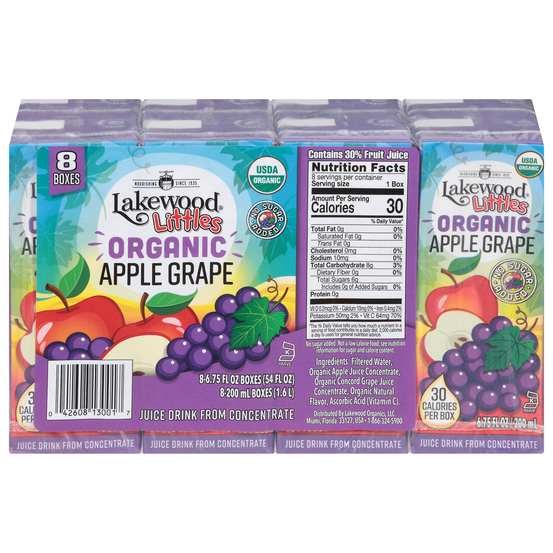 Lakewood Juice Drink from Concentrate Apple Grape Organic 4/8/6.75 Z [UNFI #3087897] [ebt]