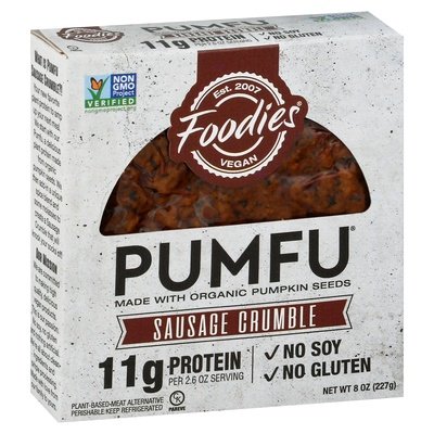 Foodies Vegan Pumfu Sausage Crumble 8/8 OZ [UNFI #2655769] [ebt]