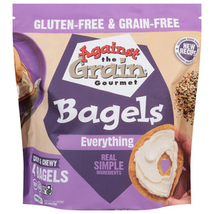 Against The Grain Bagels Gluten-Free & Grain-Free Crispy & Chewy Everything 8/11.1 OZ [UNFI #3090420] [ebt]