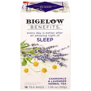 Bigelow Herbal Tea Caffeine Free Chamomile & Lavender Sleep Tea Bags 6/18 BAG [UNFI #1899939] [ebt]