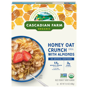 Cascadian Farm Cereal with Almonds Honey Oat Crunch 10/14.4 OZ [UNFI #1541622] [ebt]