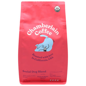 Chamberlain Coffee Coffee Social Dog Blend 100% Arabica Ground 6/10 OZ [UNFI #3166436] [ebt]
