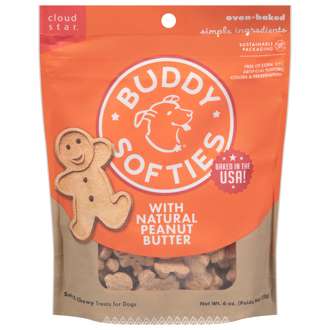Cloud Star Treats for Dogs with Natural Peanut Butter Oven-Baked Soft & Chewy 12/6 OZ [UNFI #1313477] T