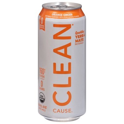 Clean Cause Yerba Mate Orange Ginger Sparkling 12/16 OZ [UNFI #2566602] [ebt] D