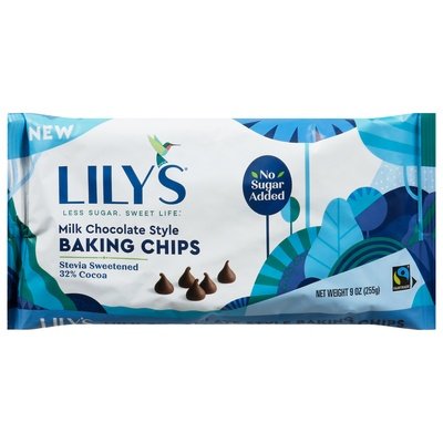 Lilys Baking Chips No Sugar Added Milk Chocolate Style 12/9 OZ [UNFI #2386274] [ebt]