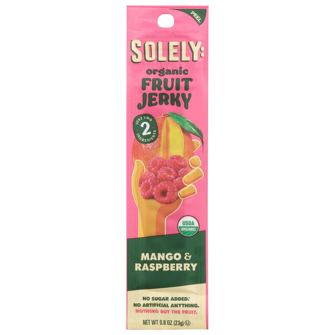 Solely Fruit Jerky Organic Mango & Raspberry 12/.8 OZ [UNFI #3141835] [ebt]