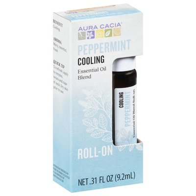 Aura Cacia Essential Oil Blend Peppermint Cooling Roll-On 4/.31 OZ [UNFI #2071603] T