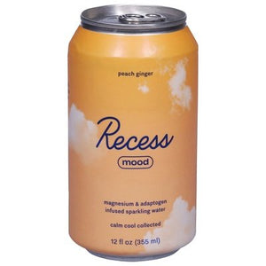 Recess Sparkling Water Peach Ginger Mood 12/12 OZ [UNFI #2765162] [ebt] D