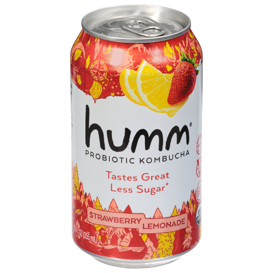 Humm Kombucha Kombucha Probiotic Strawberry Lemonade 6/12 FZ [UNFI #2888907] [ebt] D