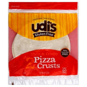 Udis Gluten Free Pizza Crusts Thin & Crispy 8/8 OZ [UNFI #198721] [ebt]
