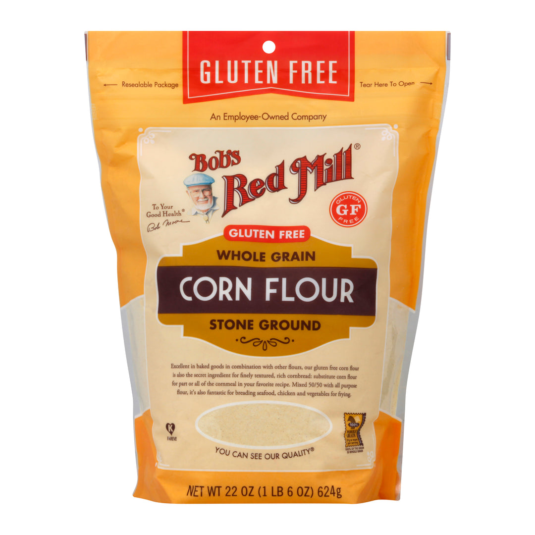 Bobs Red Mill Corn Flour Gluten Free Whole Grain Stone Ground 4/22 OZ [UNFI #2486728] [ebt]