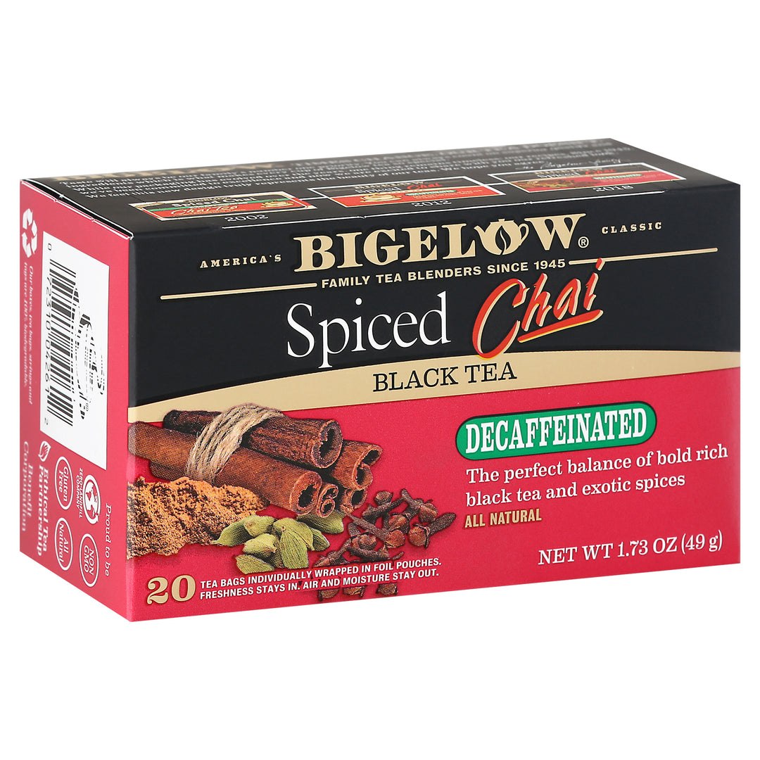 Bigelow Black Tea Decaffeinated Spiced Chai Tea Bags 6/20 BAG [UNFI #0887430] [ebt]