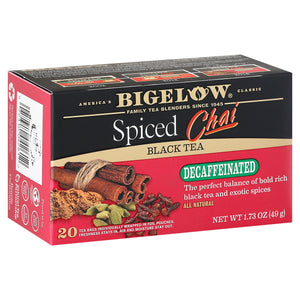 Bigelow Black Tea Decaffeinated Spiced Chai Tea Bags 6/20 BAG [UNFI #0887430] [ebt]