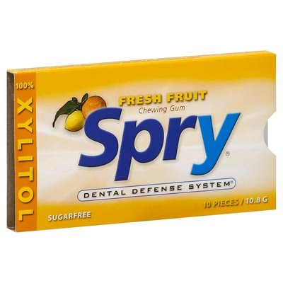Spry Chewing Gum Sugarfree Fresh Fruit 20/10 CT [UNFI #1701283] [ebt]
