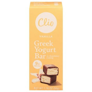 Clio Yogurt Bar Greek Vanilla 10/1.76 OZ [UNFI #1830900] [ebt]