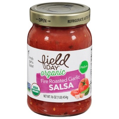 Field Day Salsa Organic Medium Fire Roasted Garlic 12/16 OZ [UNFI #0853267] [ebt]