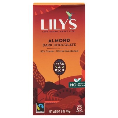 Lilys Dark Chocolate Almond 55% Cocoa 12/3 OZ [UNFI #1101187] [ebt]