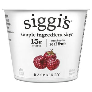 Siggis Yogurt Raspberry Nonfat 0% Milkfat 12/5.3 OZ [UNFI #1208081] [ebt]