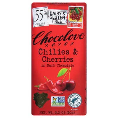 Chocolove Chilies & Cherries In Dark Chocolate 12/3.2 OZ [UNFI #0695312] [ebt]