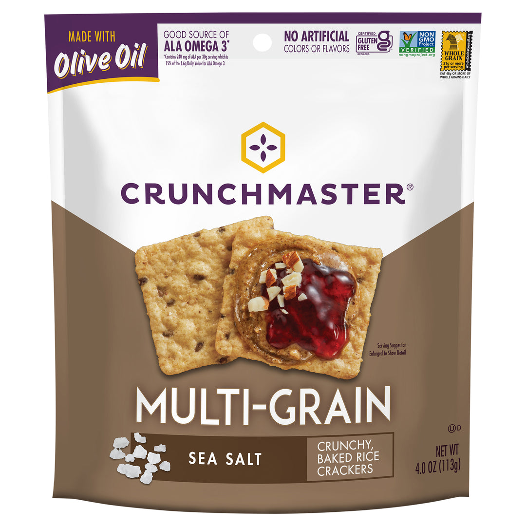 Crunchmaster Crackers Multi-Grain Sea Salt 12/4 OZ [UNFI #2371474] [ebt]