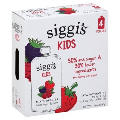 Siggis Yogurt Lowfat Mixed Berries Kids 6/4/3.5 Z [UNFI #2589299] [ebt]