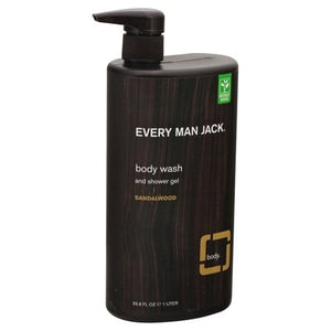 Every Man Jack Body Wash and Shower Gel Sandalwood 33.8 OZ [UNFI #2288488] T