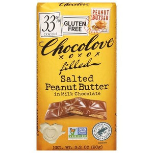 Chocolove Milk Chocolate Salted Peanut Butter 33% Cocoa 10/3.2 OZ [UNFI #2666600] [ebt]