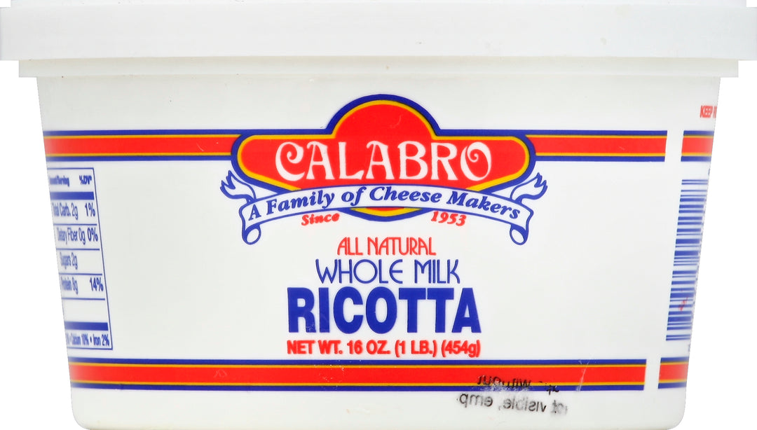 Calabro Cheese Cheese Whole Milk Ricotta 12/16 OZ [UNFI #0727420] [ebt]