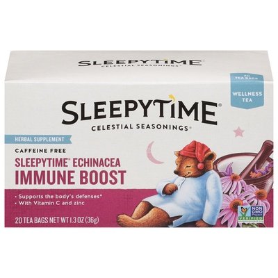 Celestial Seasonings Wellness Tea Caffeine Free Echinacea Immune Boost Tea Bags 6/20 Bag [UNFI #0726901] [ebt]