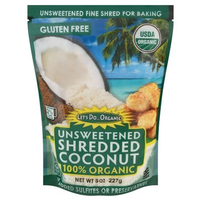 Lets Do Organic Shredded Coconut Unsweetened 12/8 OZ [UNFI #0187153] [ebt]