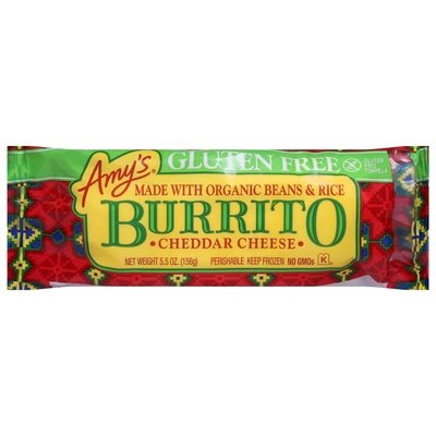 Amys Burrito Gluten Free Cheddar Cheese 12/5.5 OZ [UNFI #429175] [ebt]
