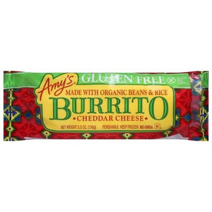Amys Burrito Gluten Free Cheddar Cheese 12/5.5 OZ [UNFI #429175] [ebt]