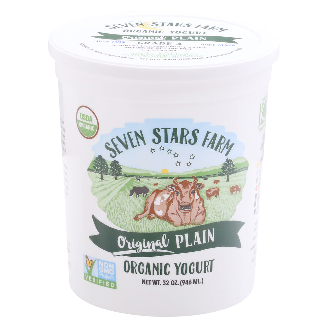Seven Stars Farm Yogurt Organic Original Plain 6/32 OZ [UNFI #0728402] [ebt]