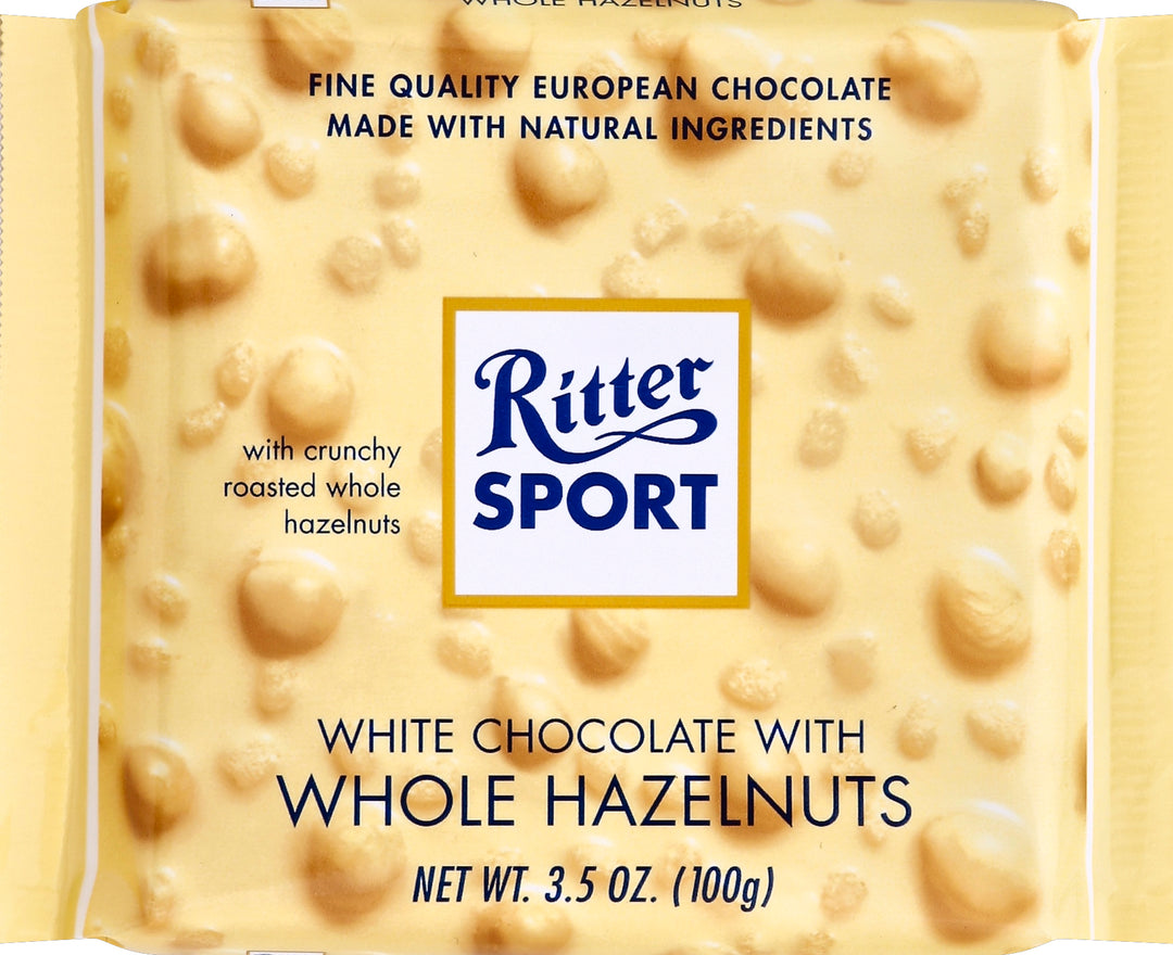 Ritter White Chocolate with Whole Hazelnuts 10/3.5 OZ [UNFI #0354423] [ebt]