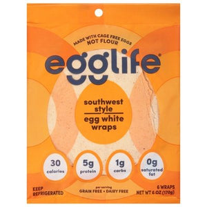 Egglife Egg White Wraps Southwest Style 12/6 CT [UNFI #2802627] [ebt]